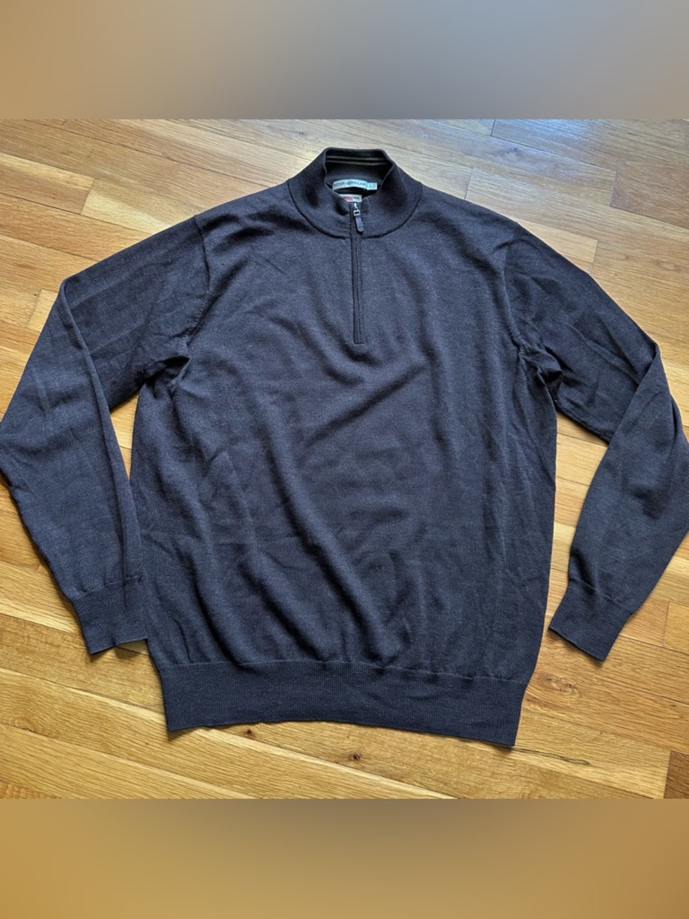 Peter Millar‎ Men's Zip-Neck Sweater in Dark Brown